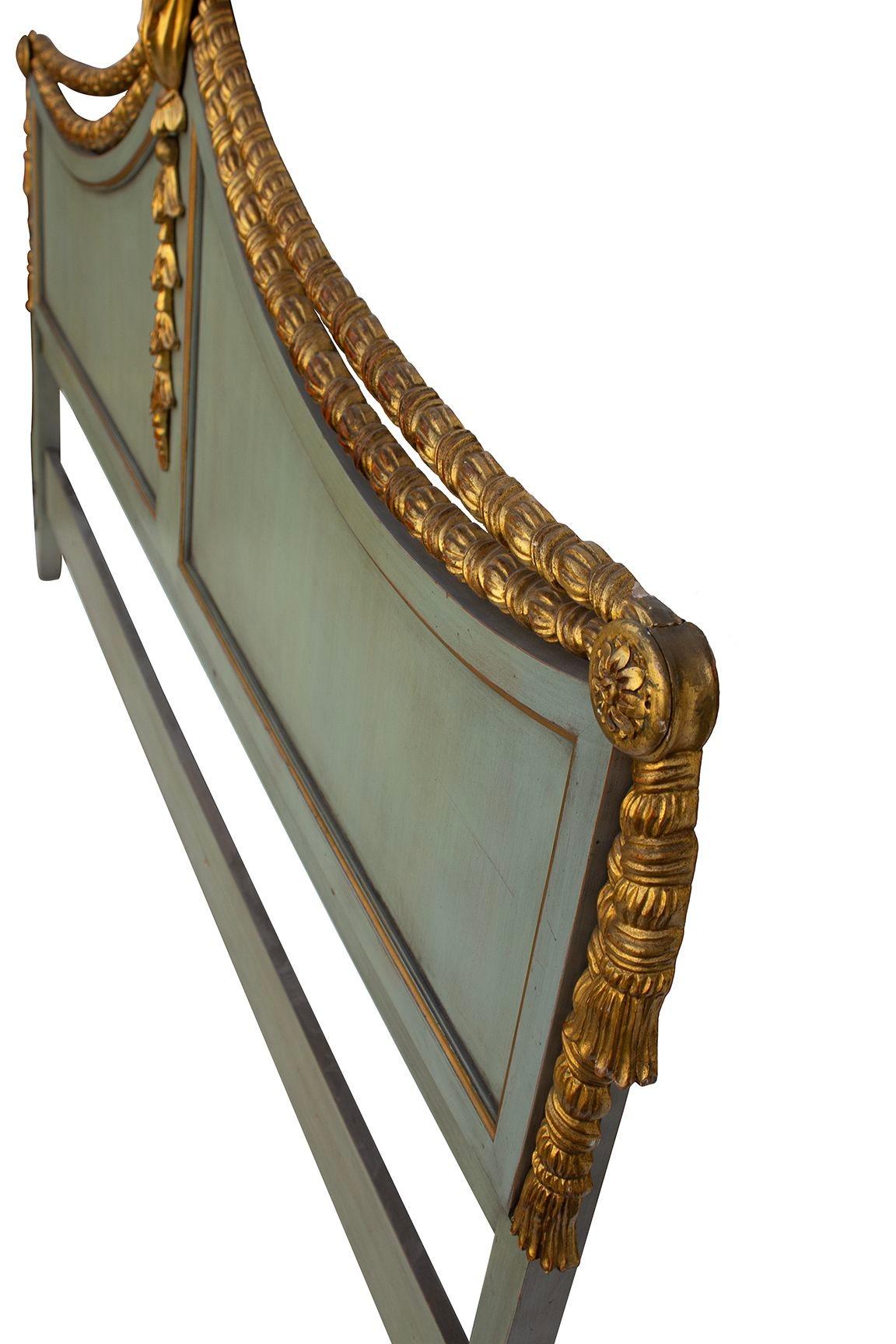 French Blue King Headboard with Fleur Detail by Karges 4