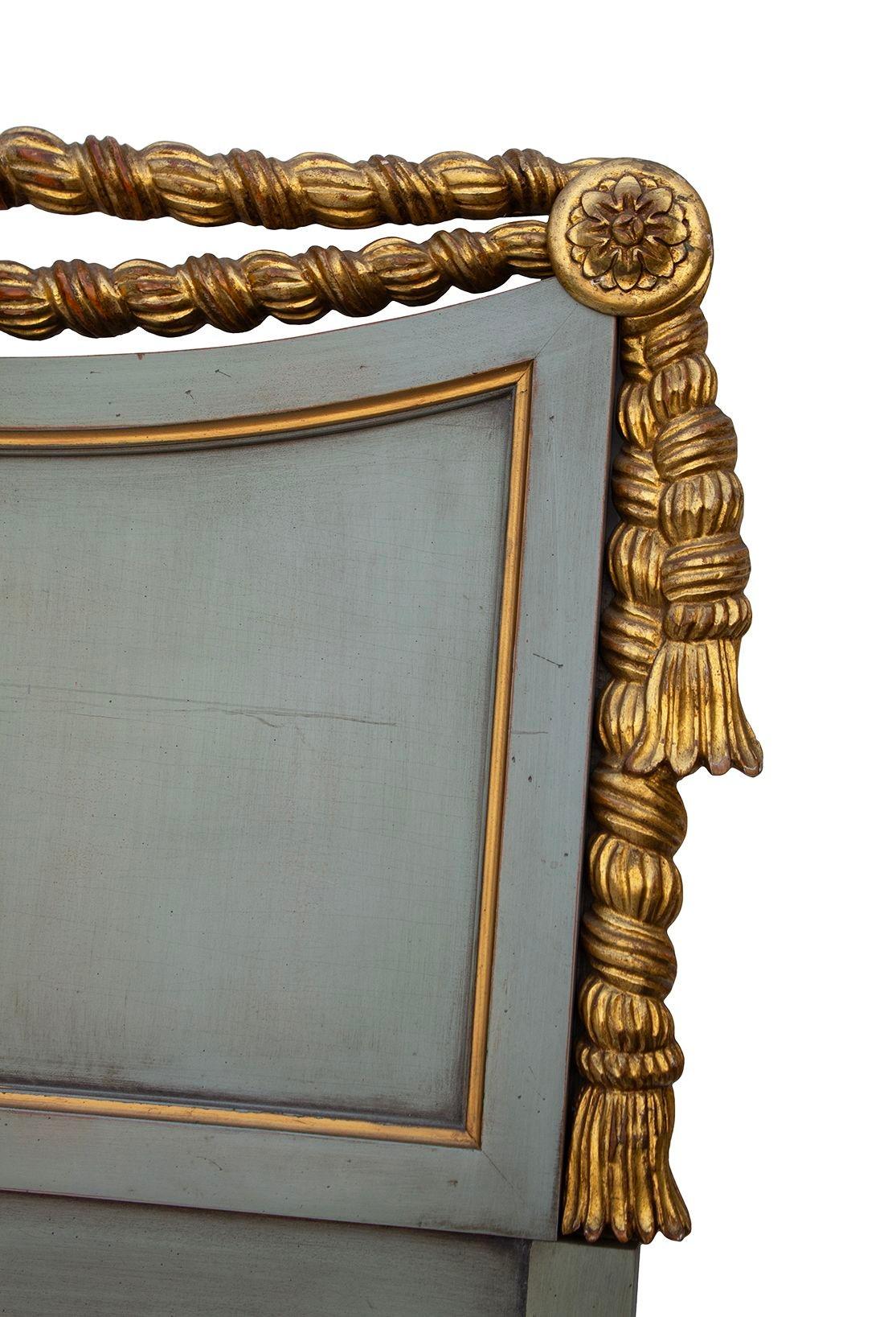 French Blue King Headboard with Fleur Detail by Karges 6