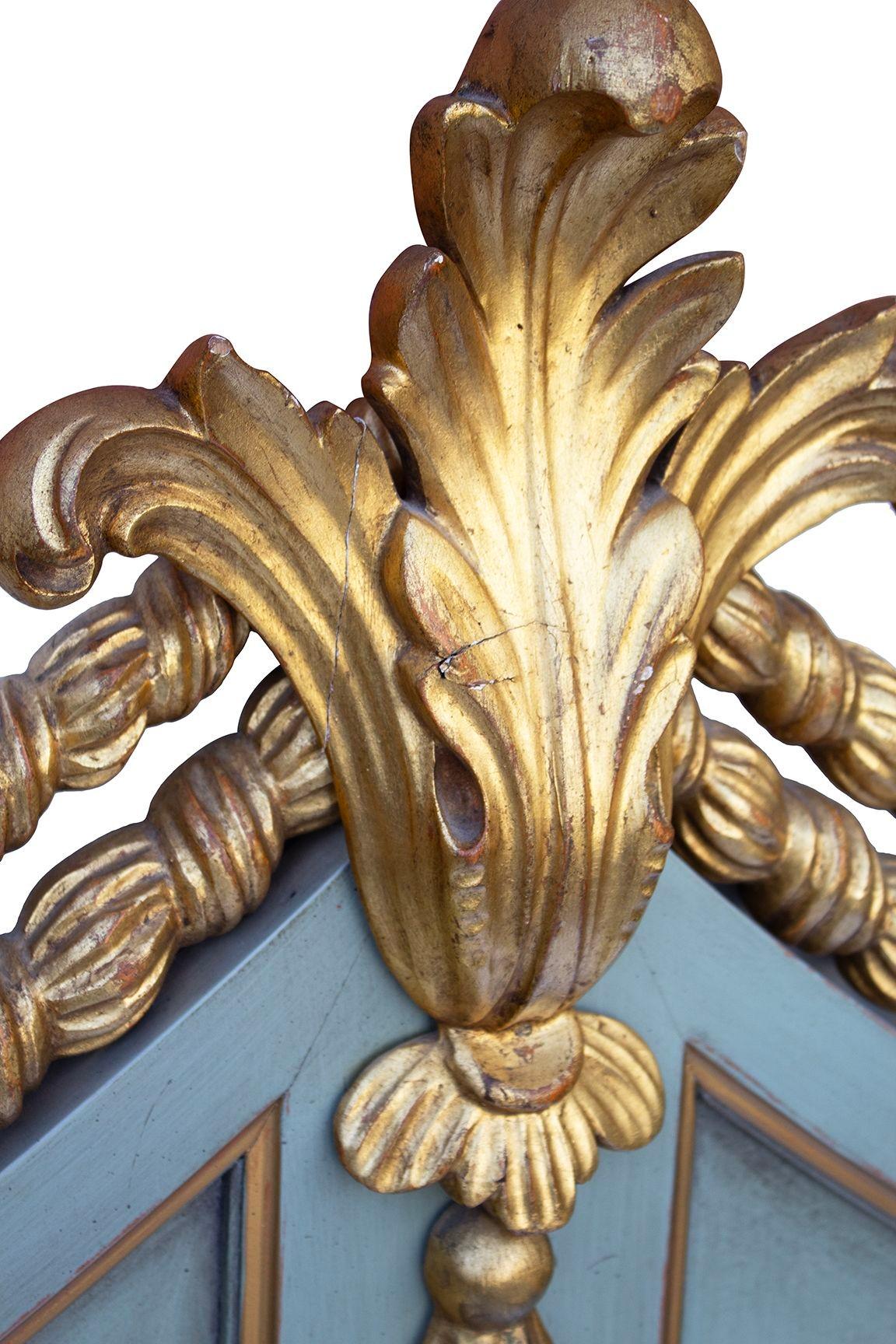 French Blue King Headboard with Fleur Detail by Karges 8