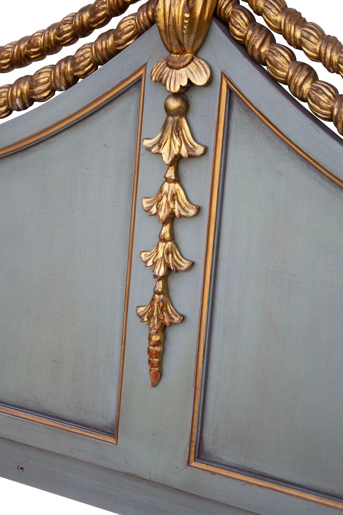 French Blue King Headboard with Fleur Detail by Karges 2