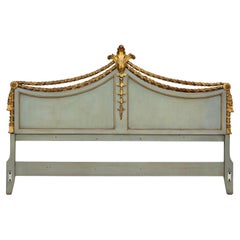 French Blue King Headboard with Fleur Detail by Karges