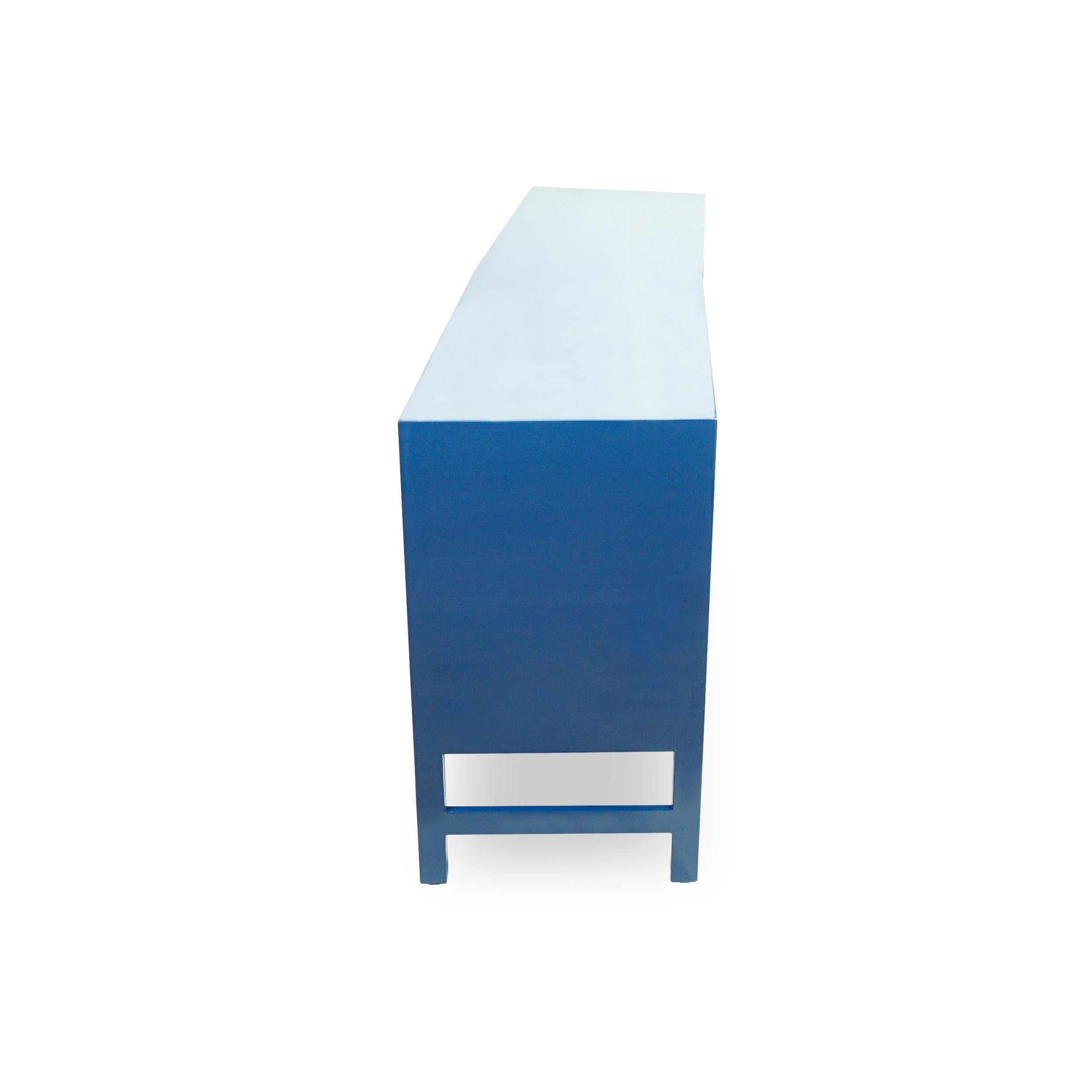 French Blue Lacquered Sideboard / Buffet / Console, Customizable For Sale 3