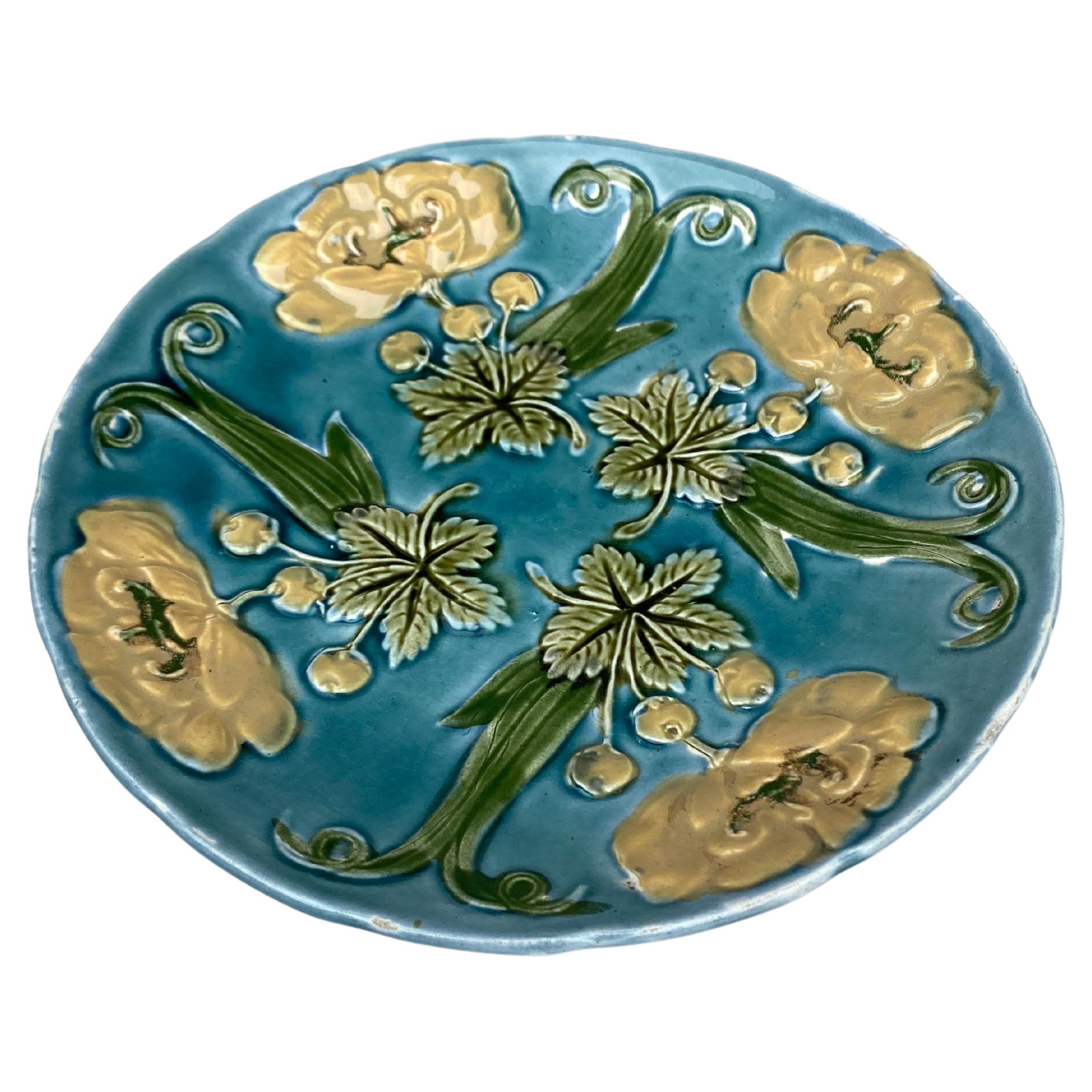 blue majolica plates