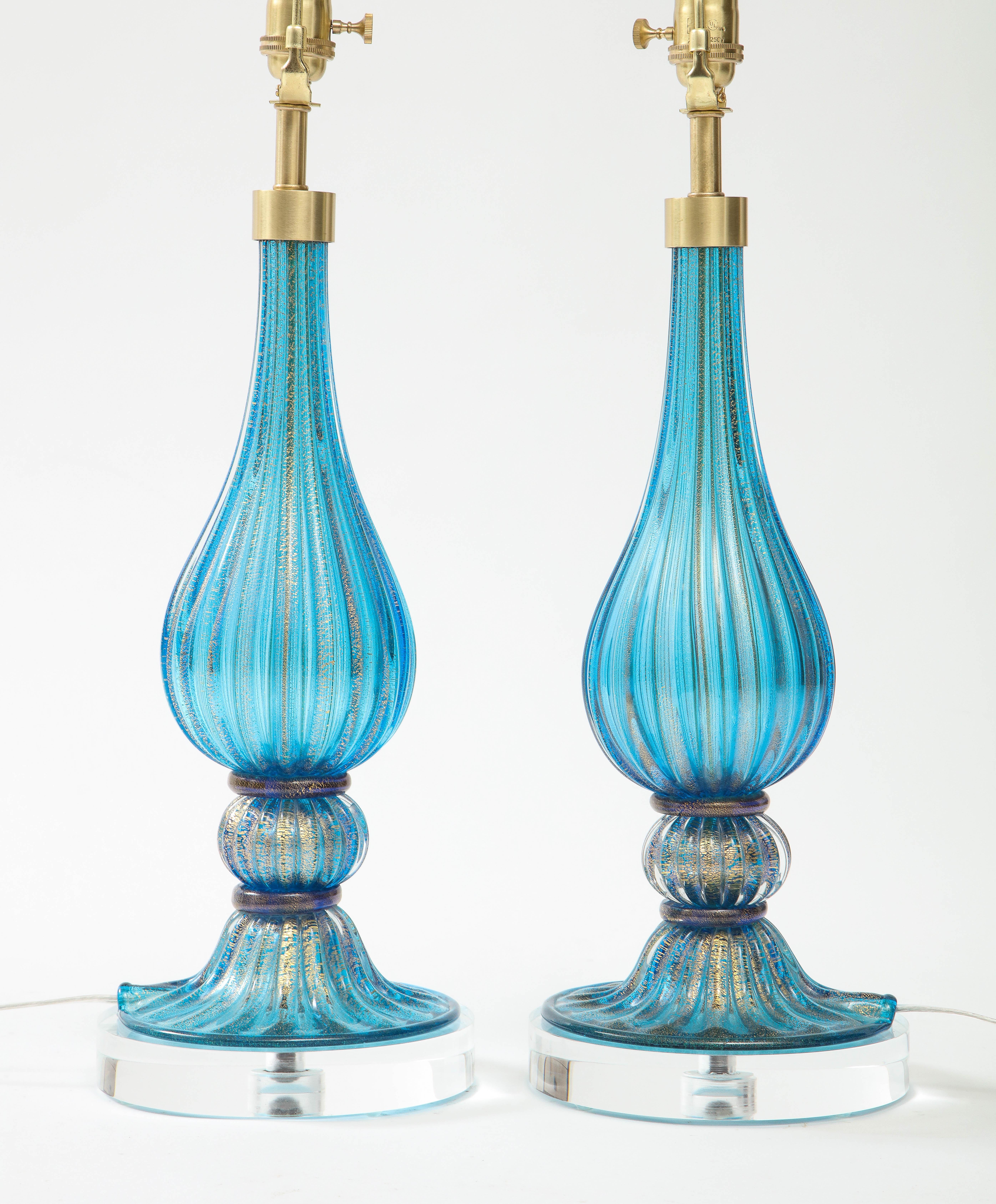vintage blue glass lamps