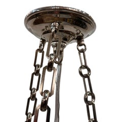 French Blue Opaline Glass Light Fixture