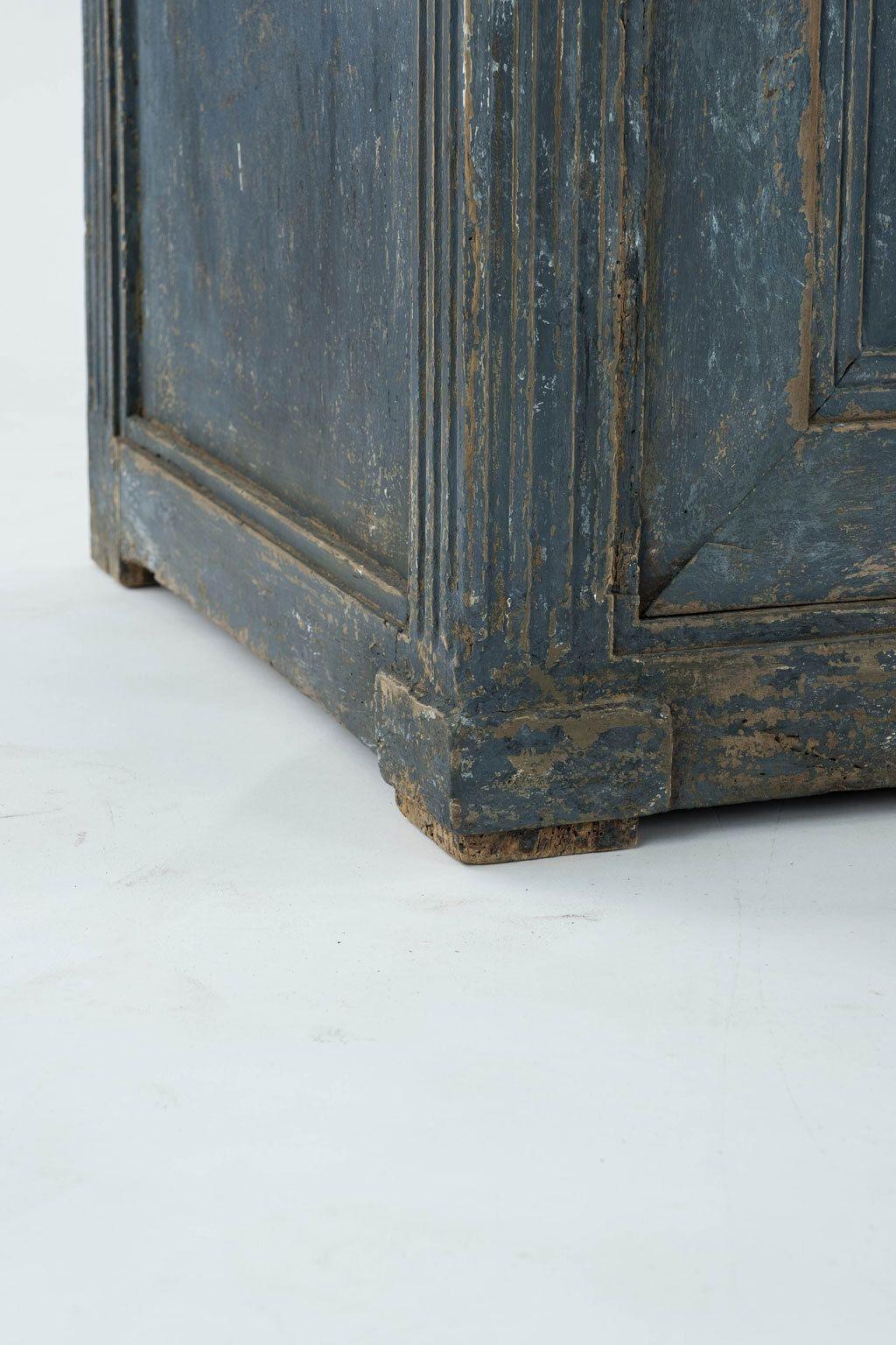 Neoclassical French Blue-Painted Buffet Enfilade