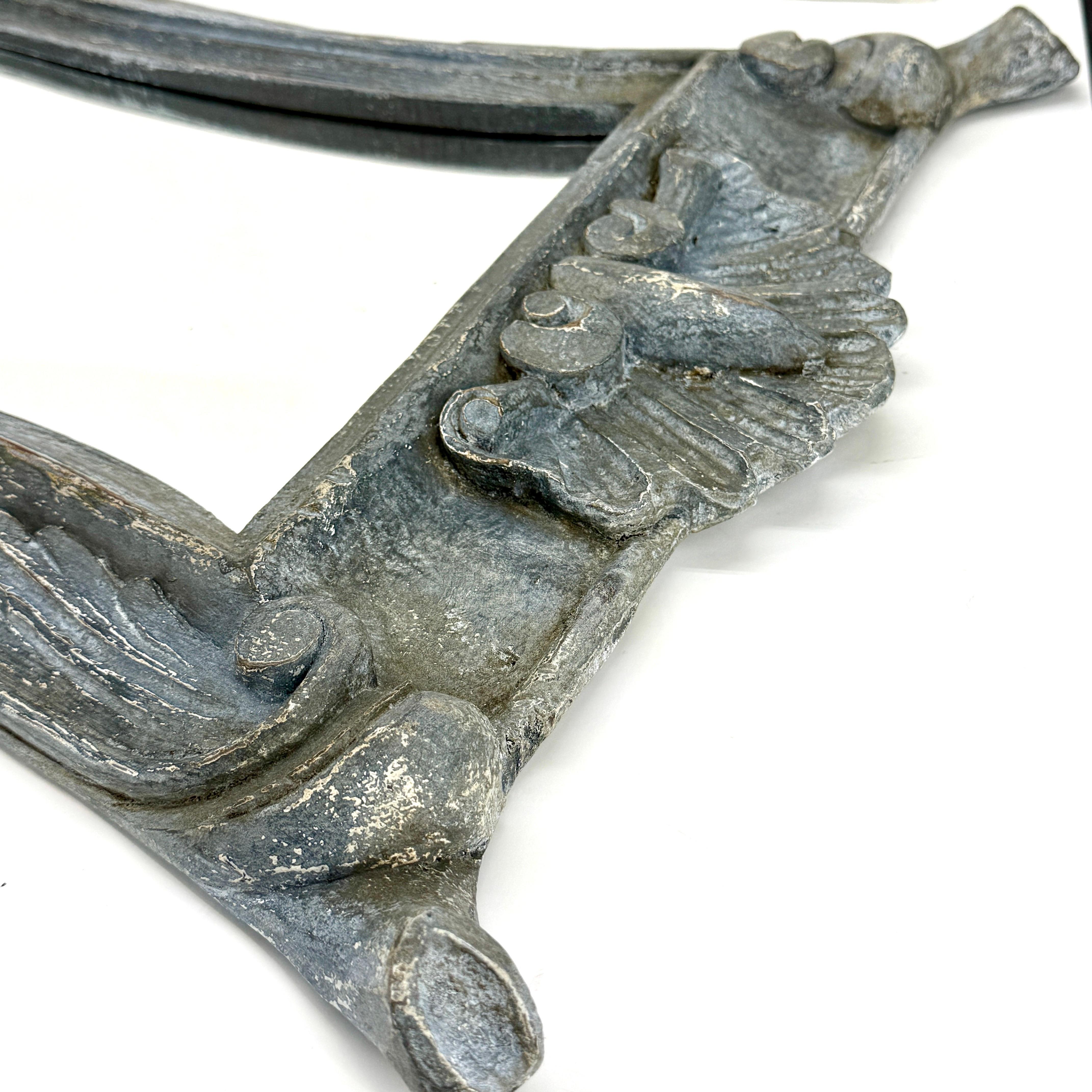 Specchio da parete in legno French Rococo dipinto di blu in vendita 7