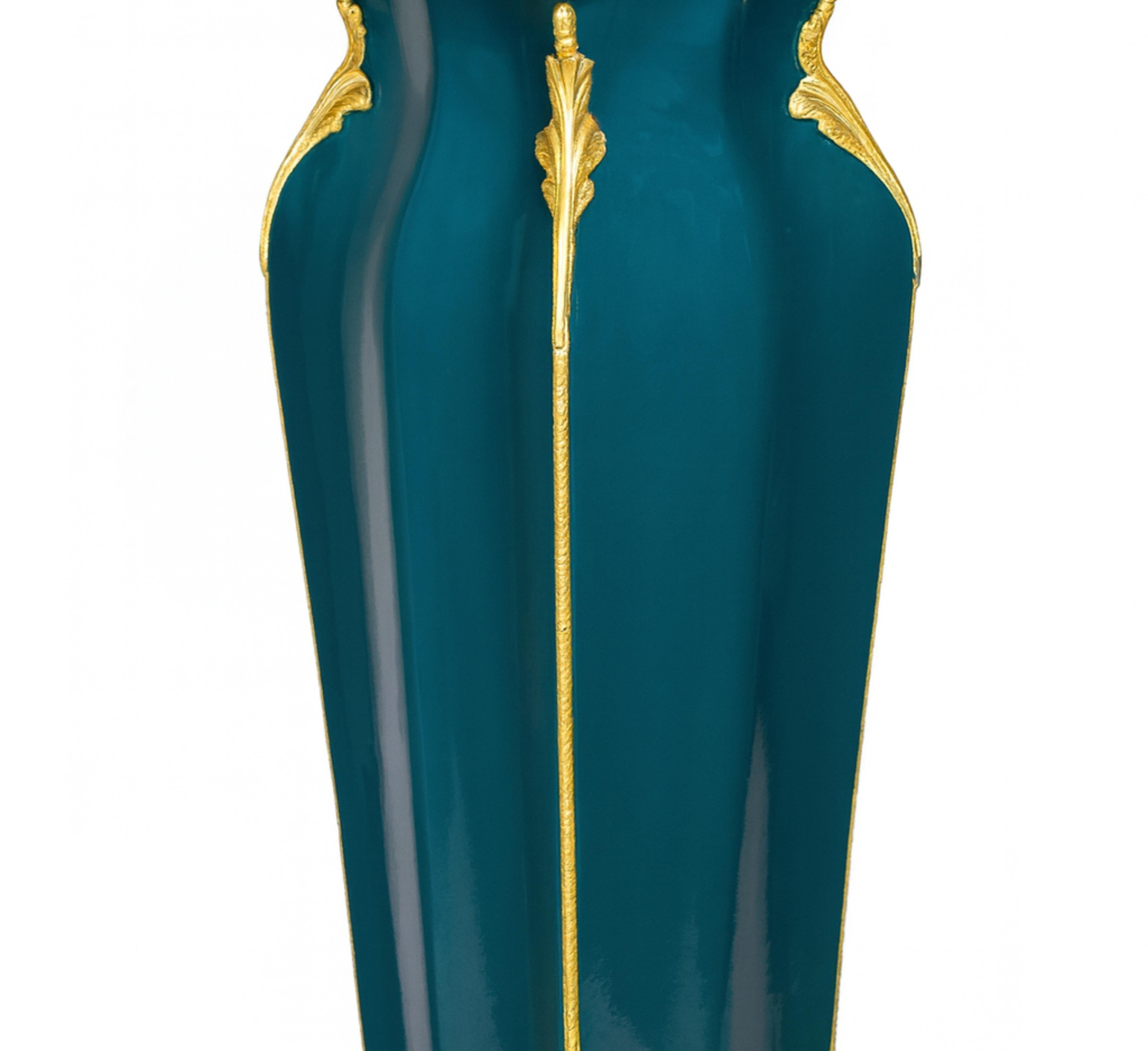 French Blue Peacock Color Louis XVI Column Pedestal, 19th Century For Sale 1