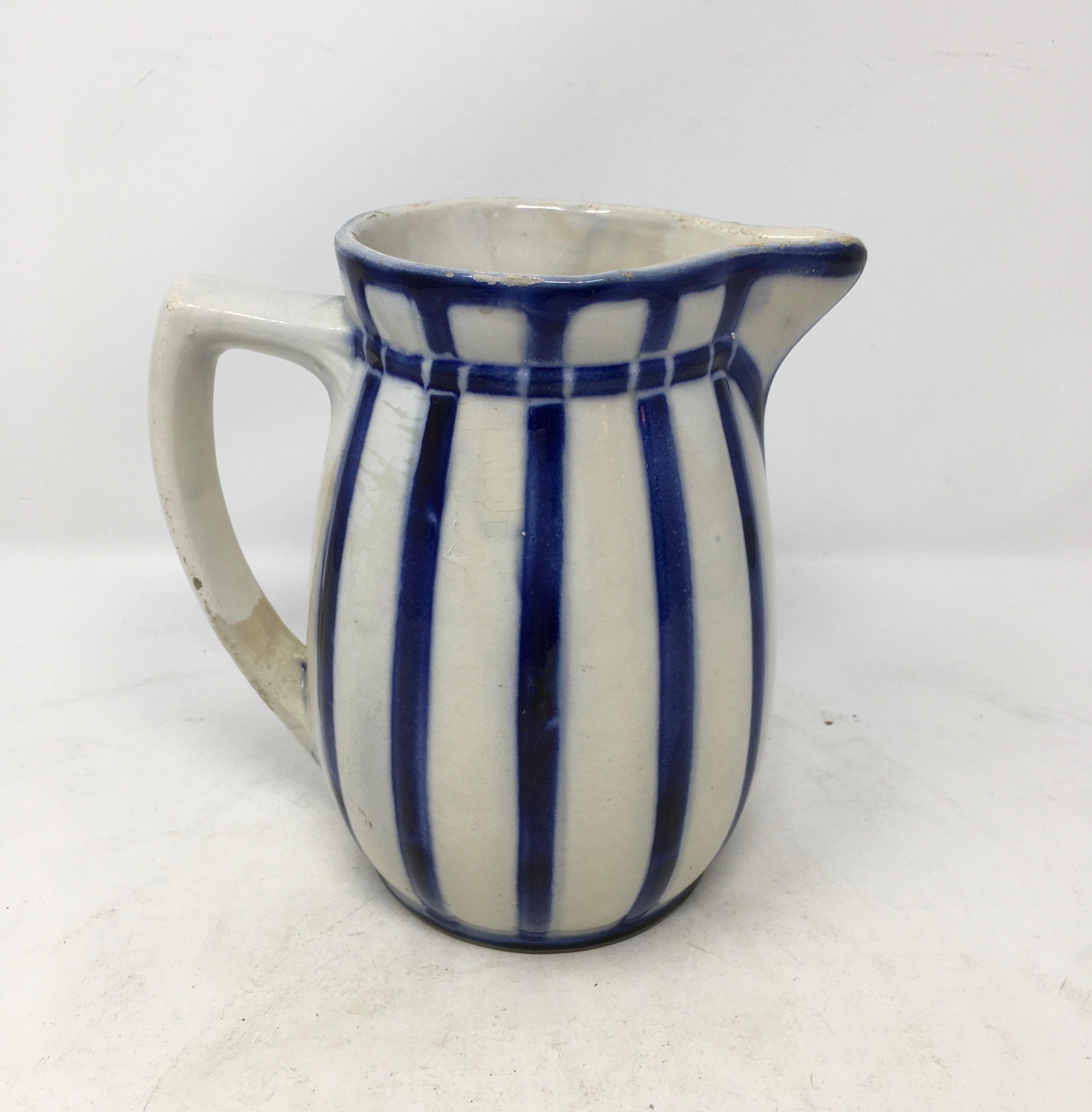 French Blue Pitcher In Good Condition In Houston, TX