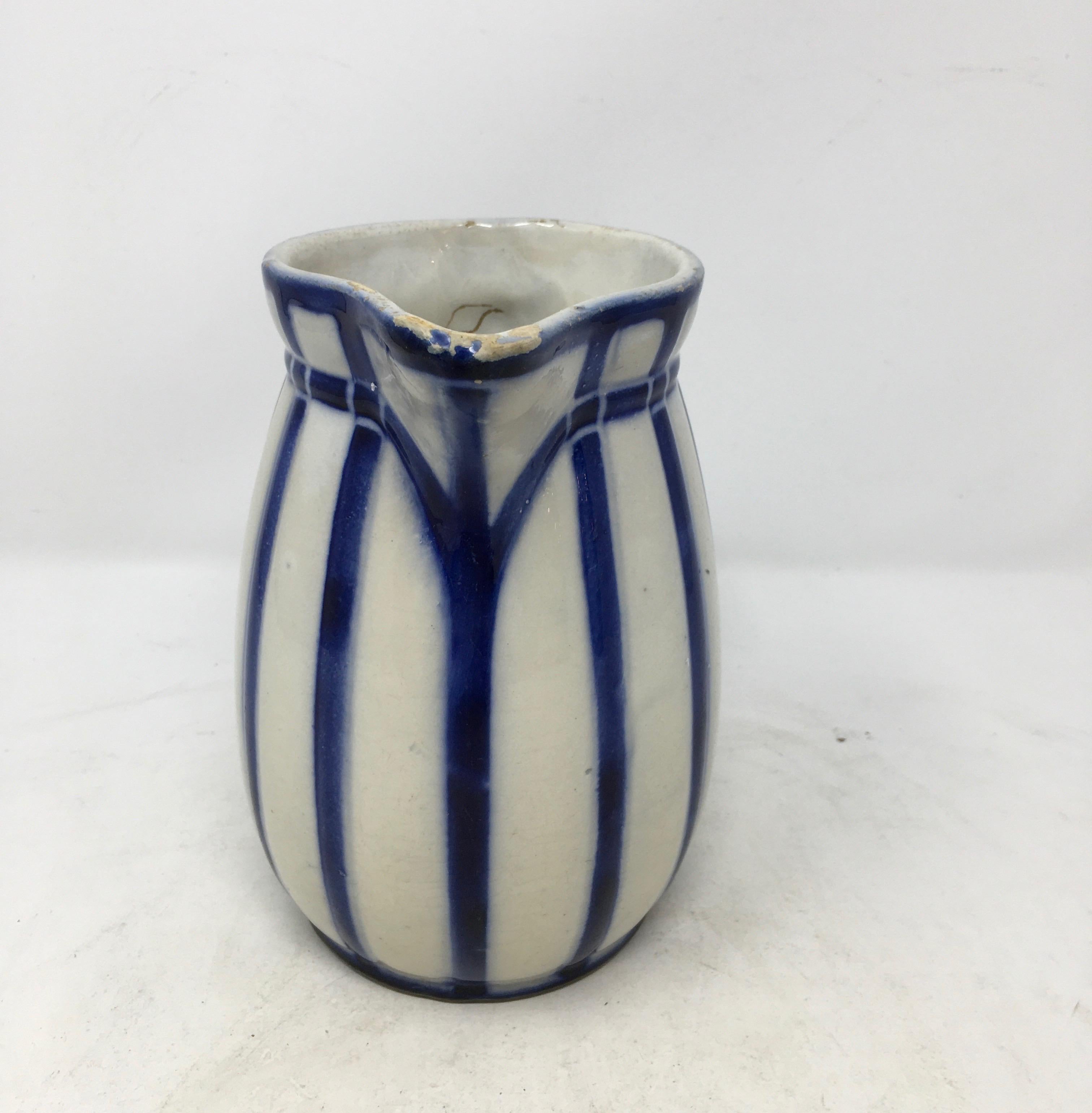 19th Century French Blue Pitcher