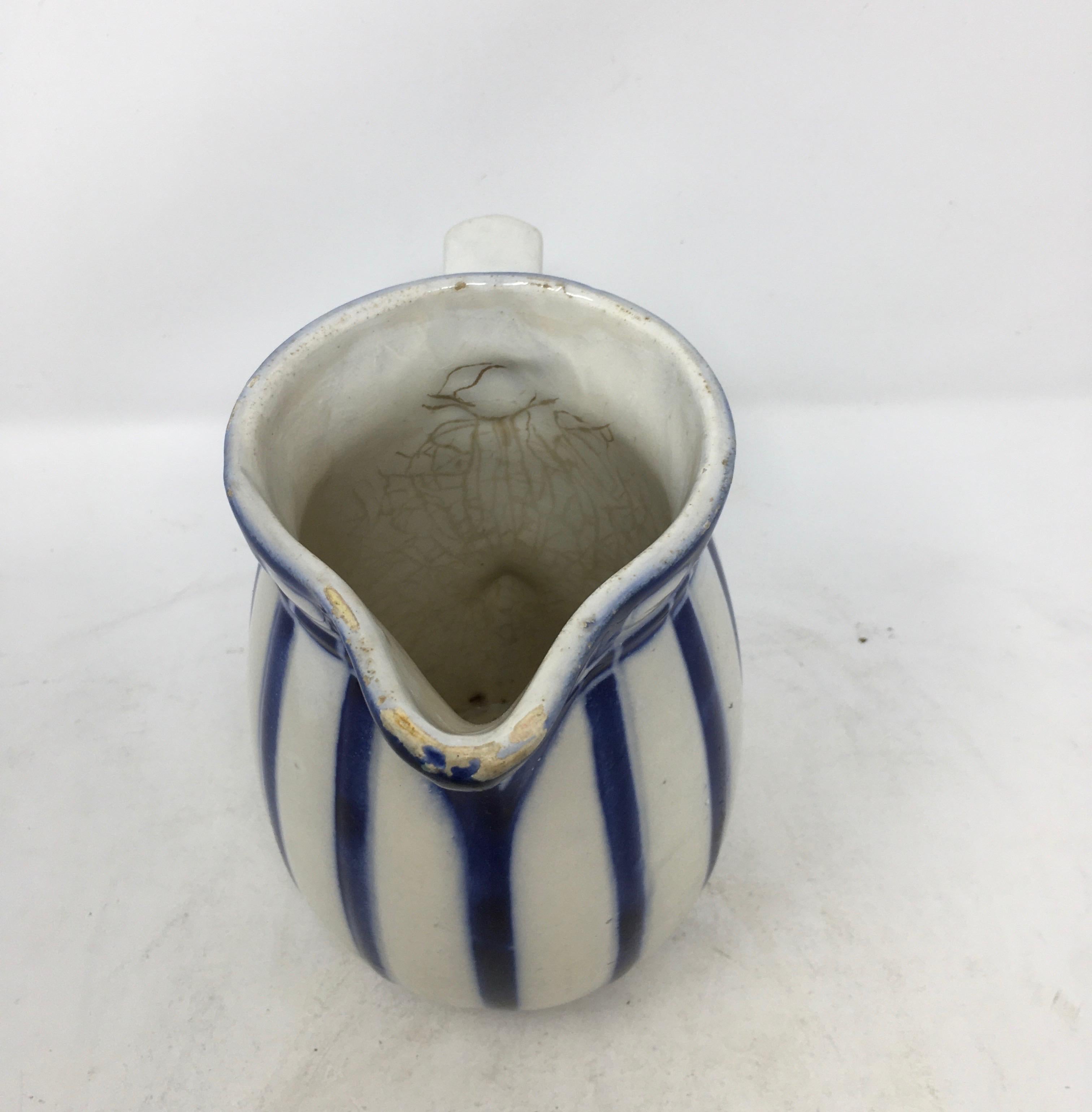 Ceramic French Blue Pitcher