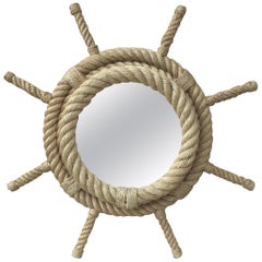 French Boat Wheel Rope Mirror Audoux Minet