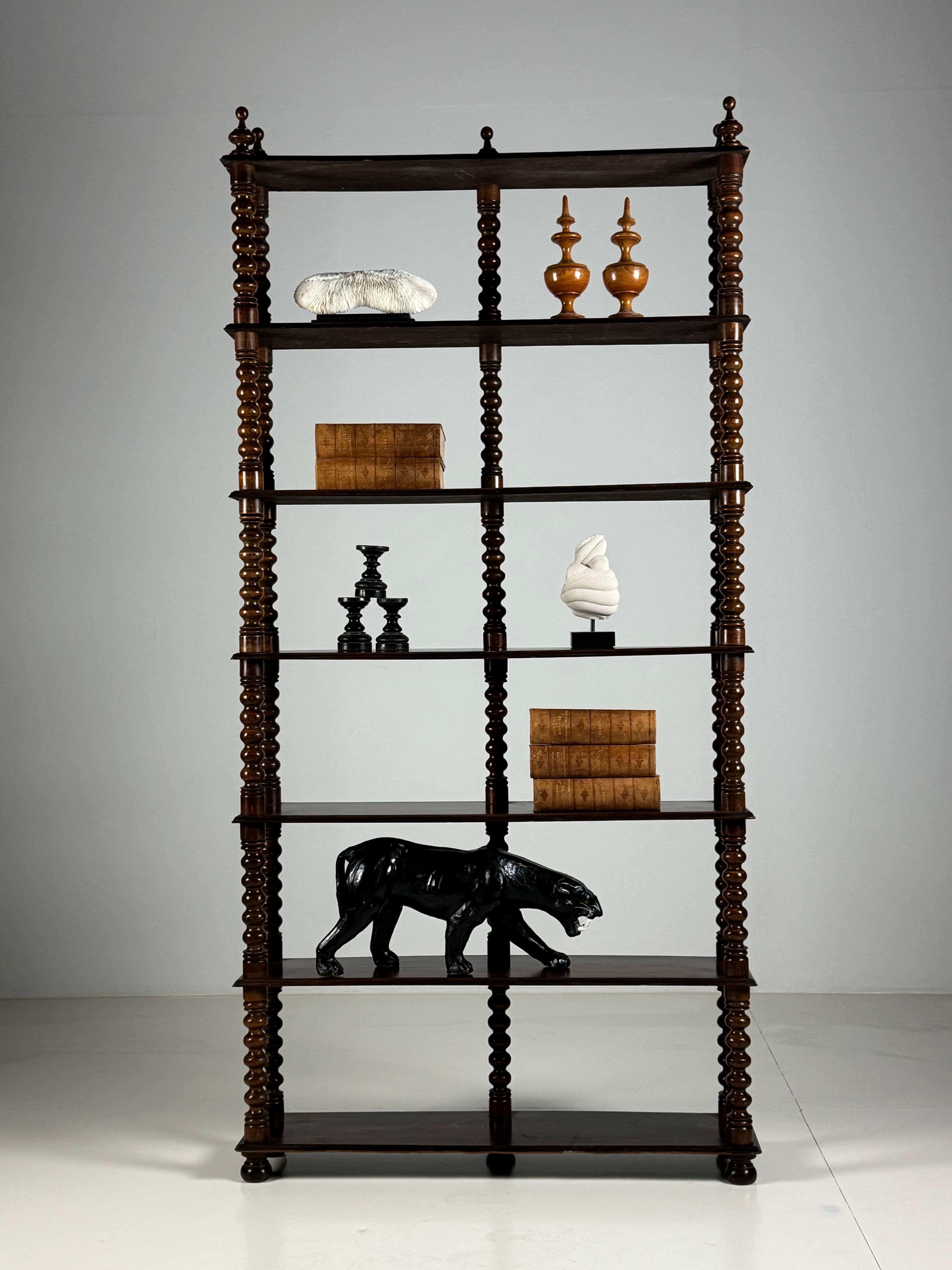 French Bobbin Bookcase ca. 1900 For Sale 7