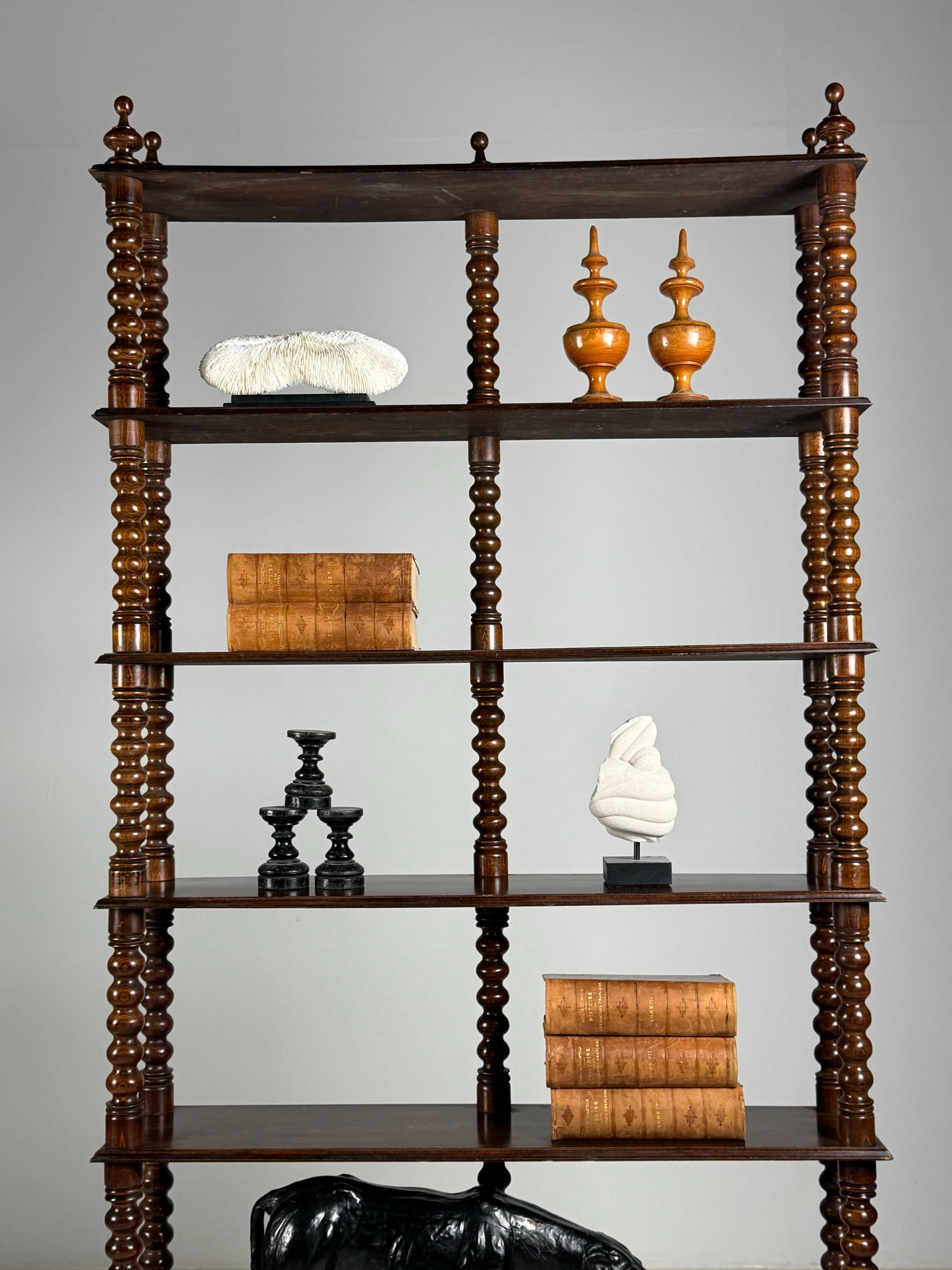 French Bobbin Bookcase ca. 1900 For Sale 4