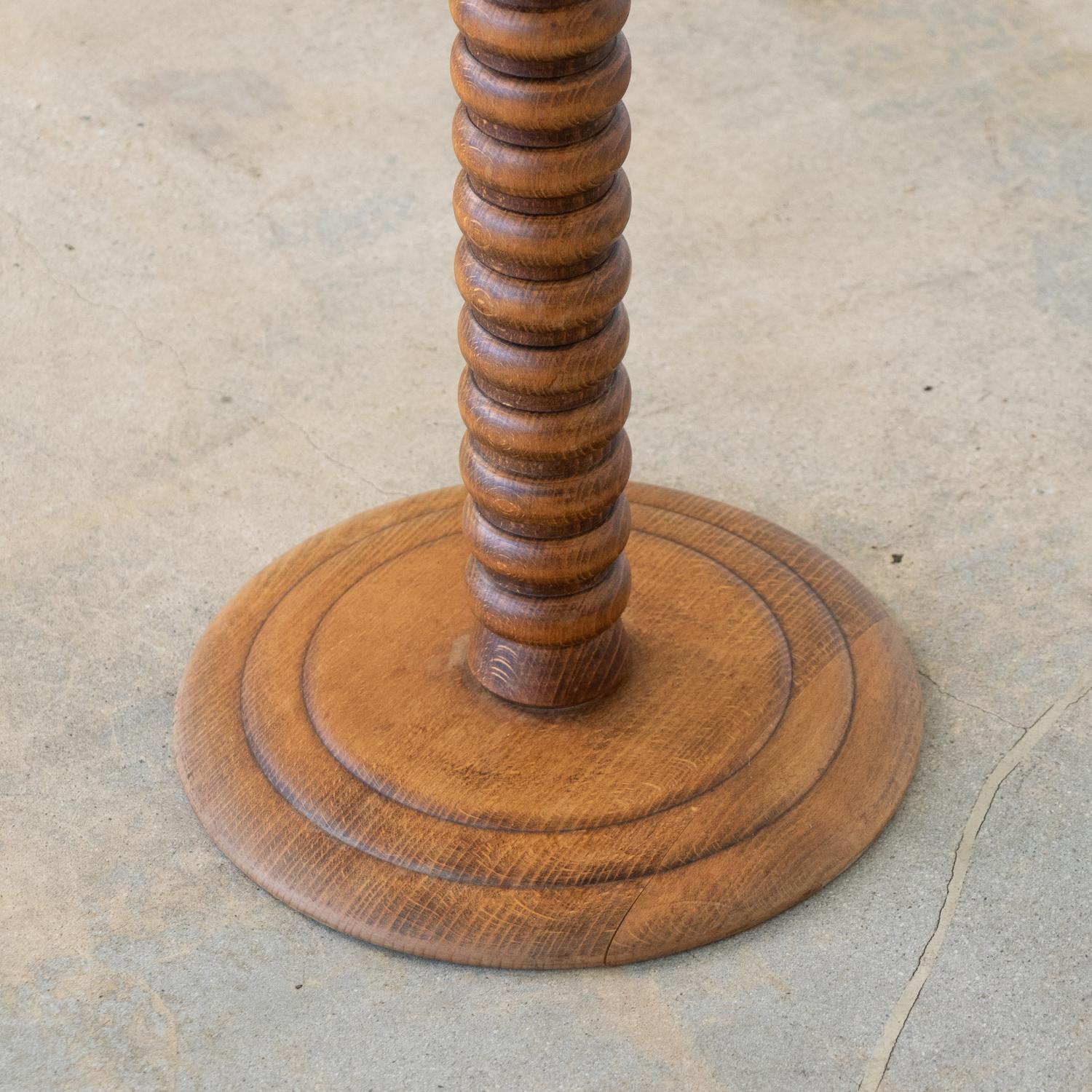 20th Century French Bobbin Oak Pedestal Table