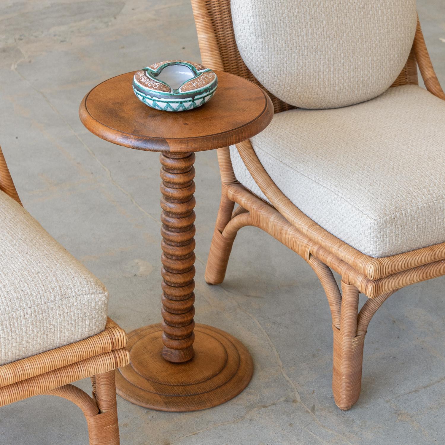 French Bobbin Oak Pedestal Table at 1stDibs bobbin pedestal side table