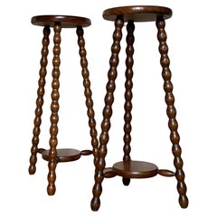 Vintage French Bobbin Side Tables  Plant Stand Single