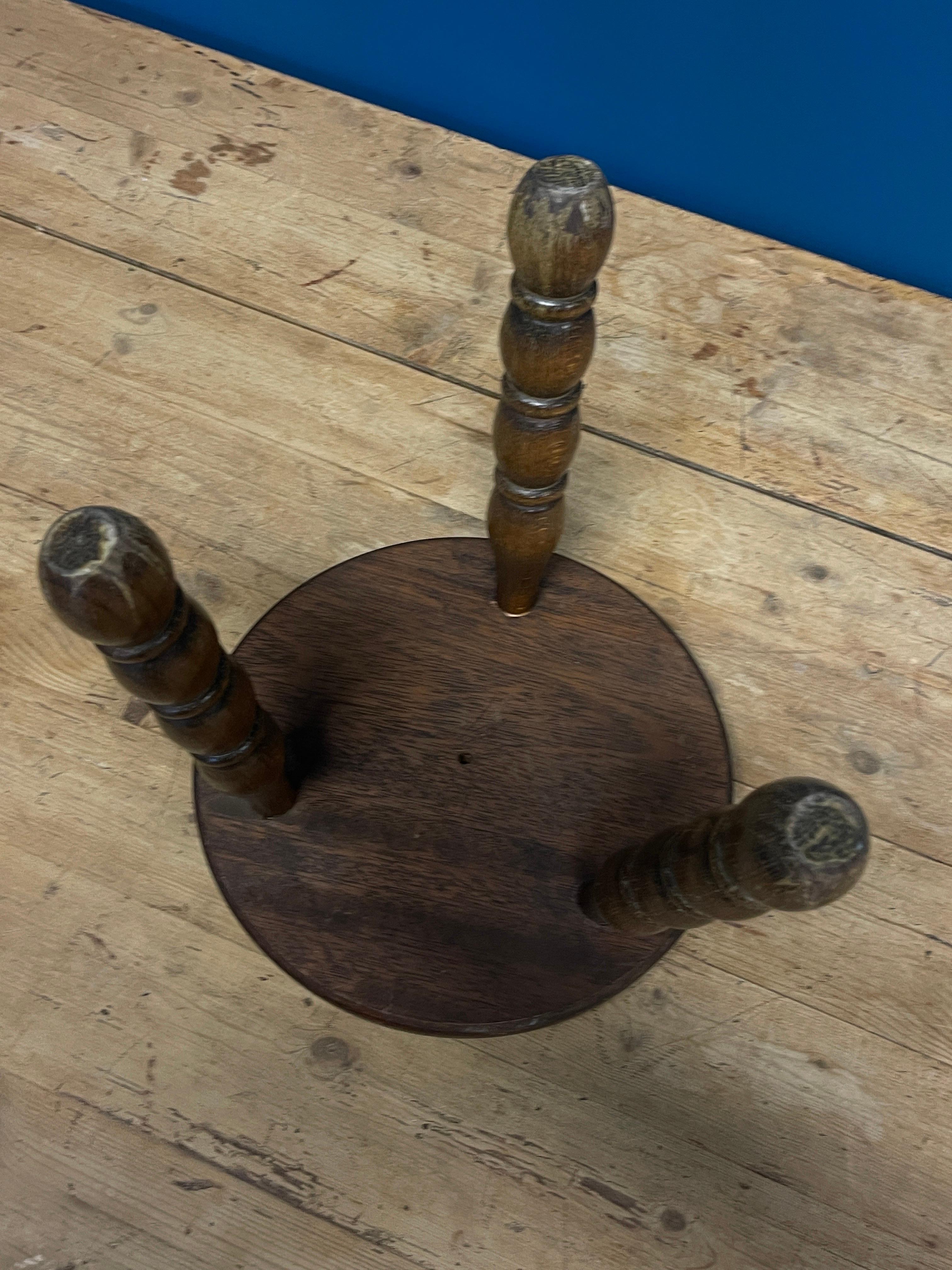 Turned French bobbin turned milking stool
