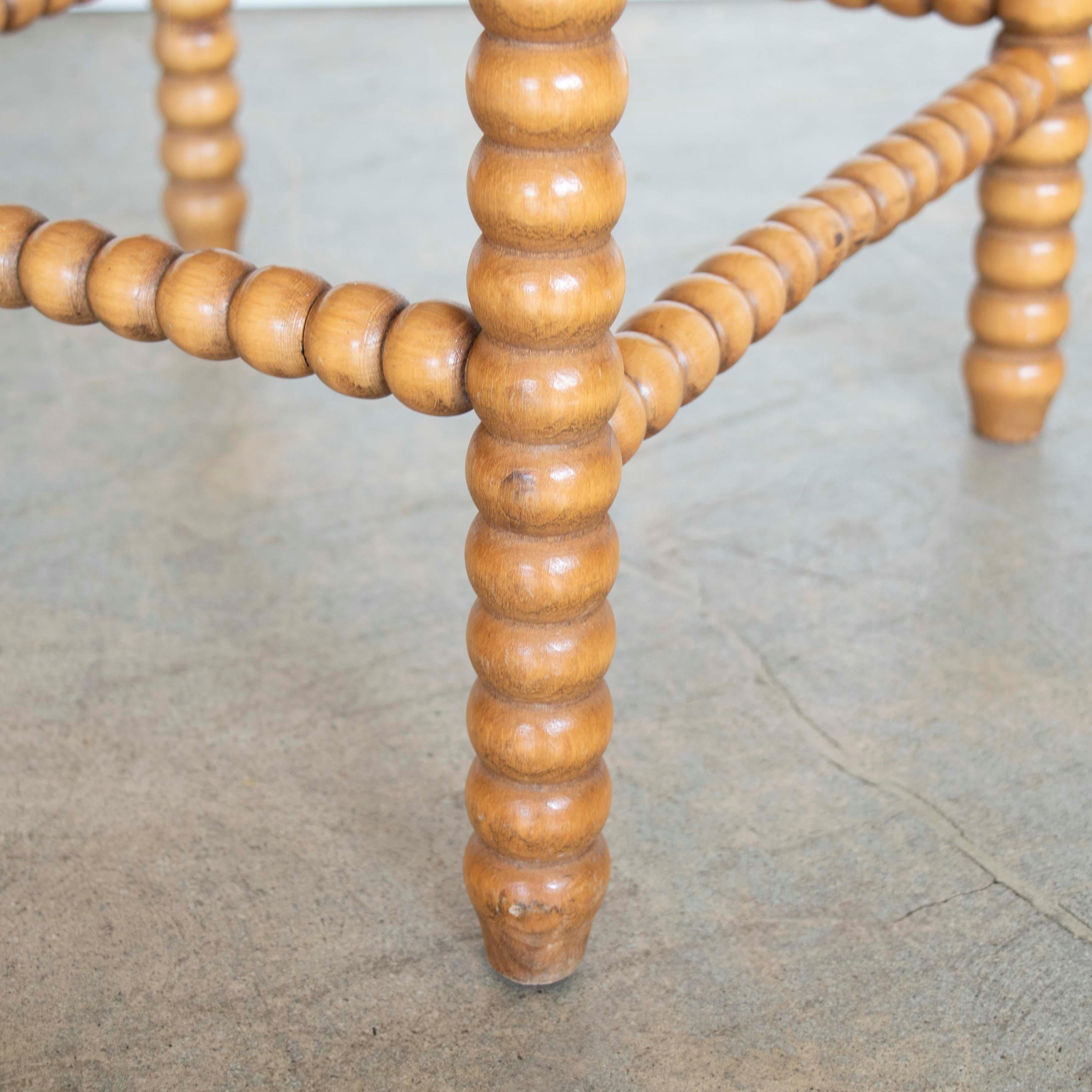 French Bobbin Wood and Woven Corner Chair 8