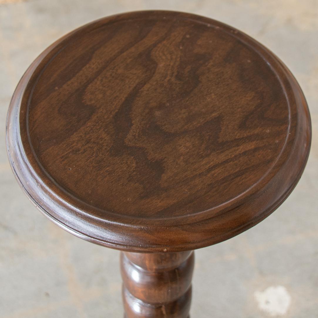 French Bobbin Wood Pedestal Table 1