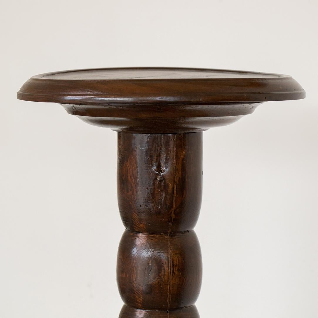 French Bobbin Wood Pedestal Table 2