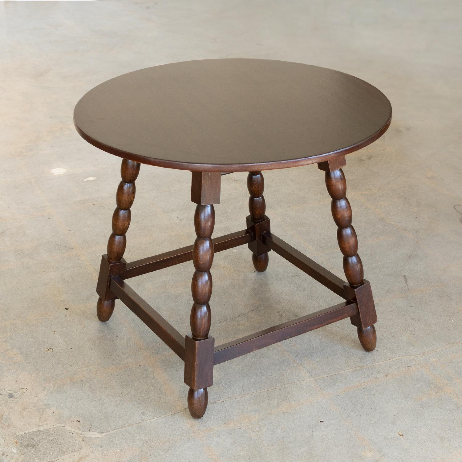 Mahogany French Bobbin Wood Side Table For Sale