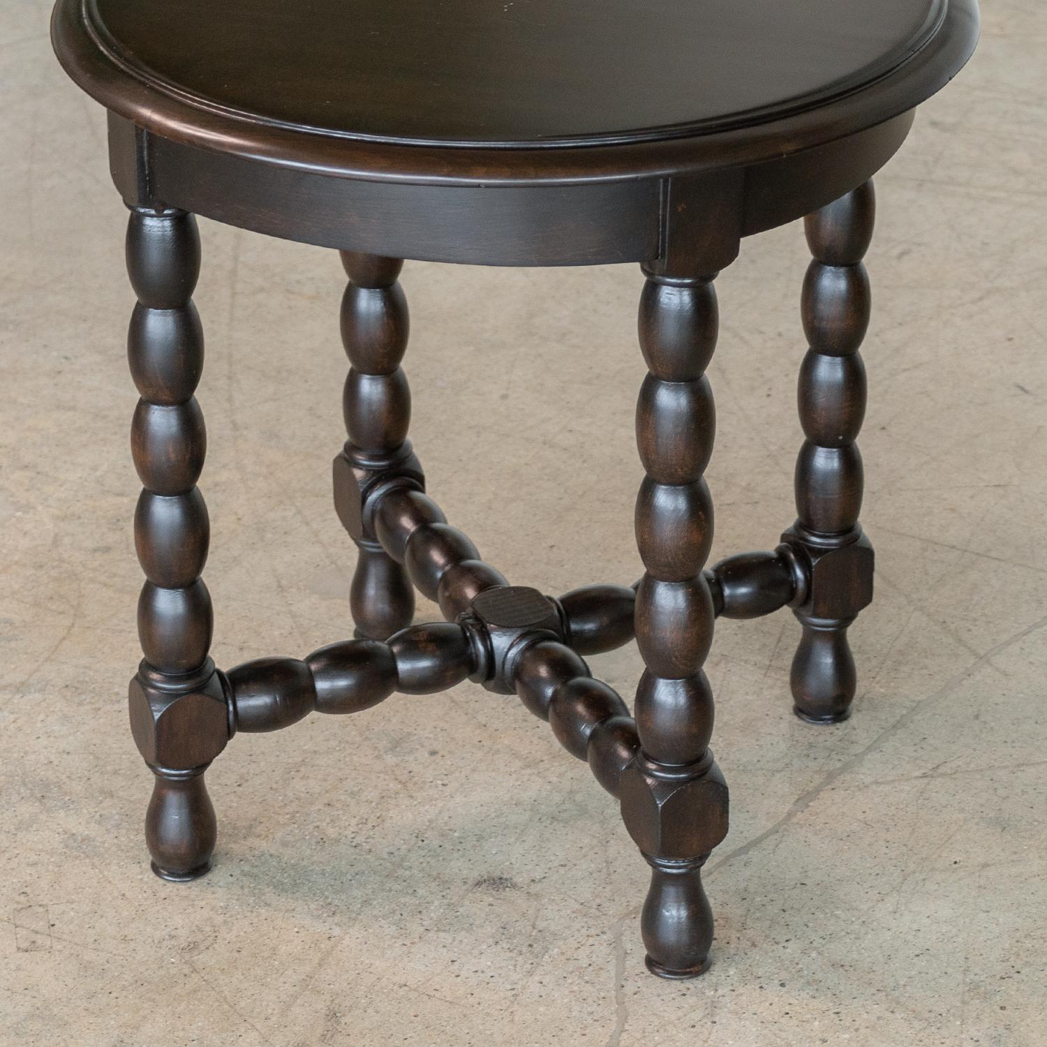 French Bobbin Wood Side Table 2