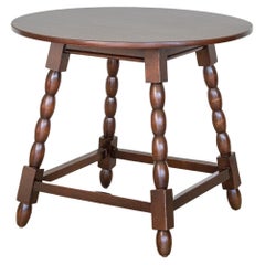 Used French Bobbin Wood Side Table