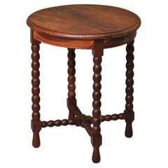Vintage French Bobbin Wood Side Table