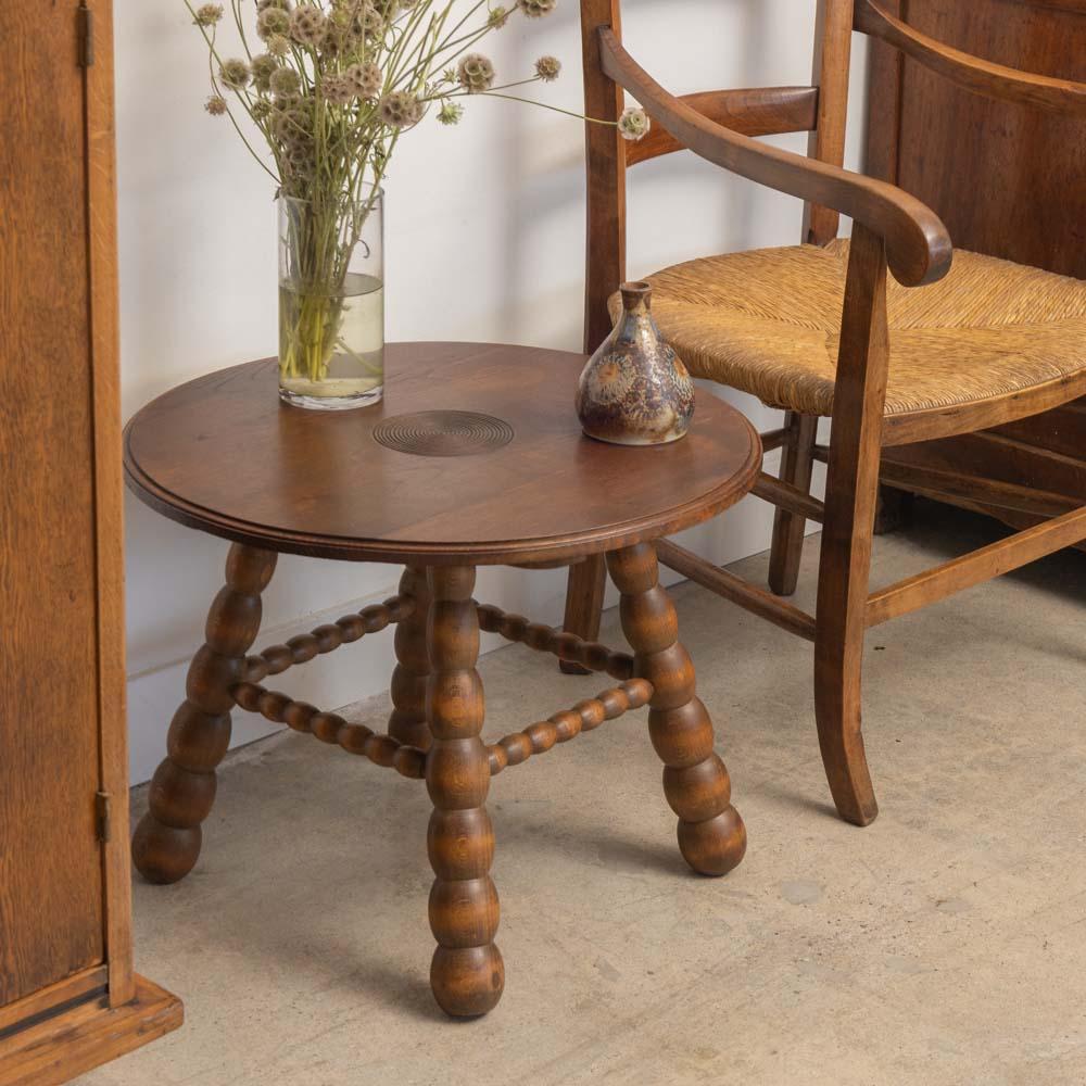 French Bobbin Wood Table by Charles Dudouyt In Good Condition For Sale In Los Angeles, CA