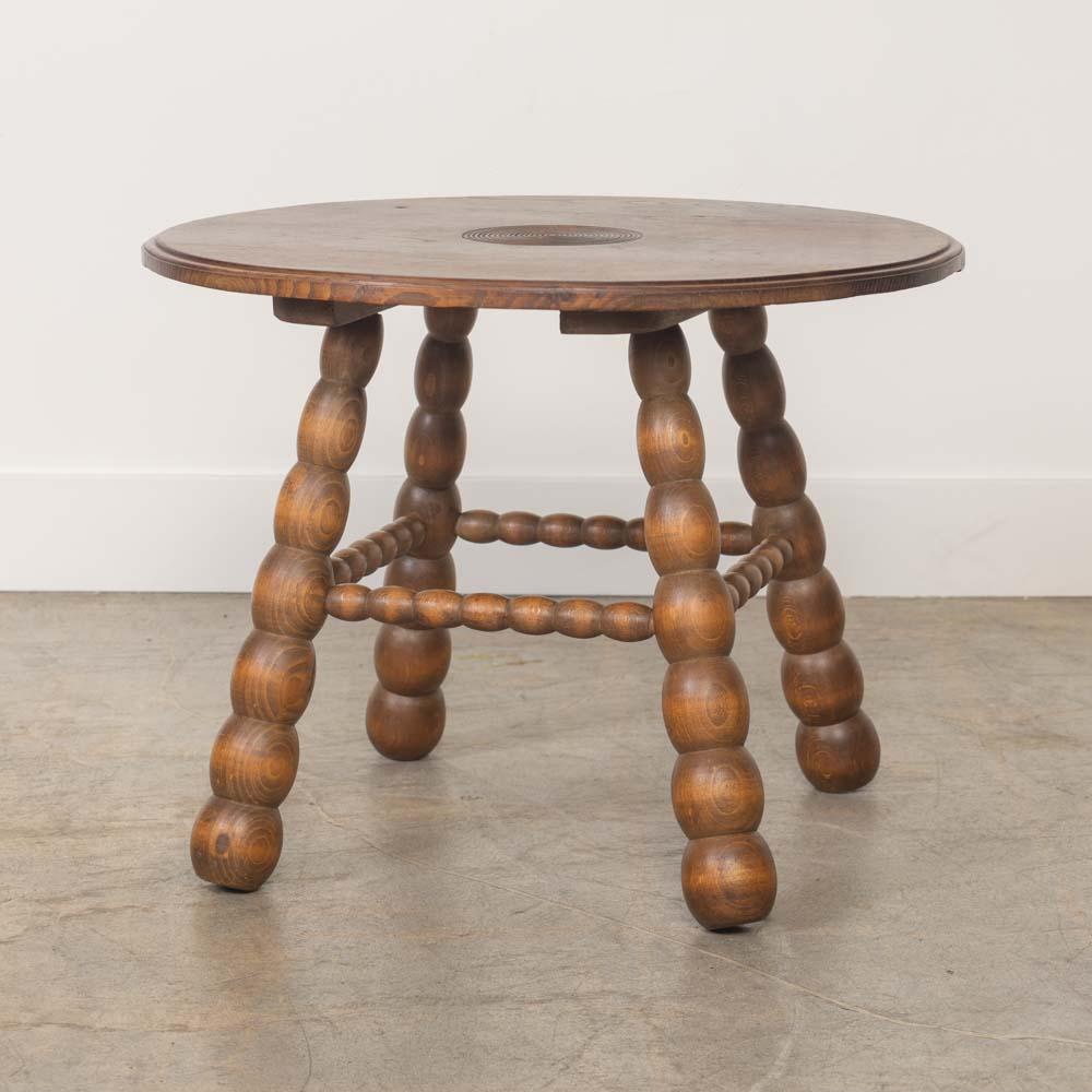 20th Century French Bobbin Wood Table by Charles Dudouyt For Sale