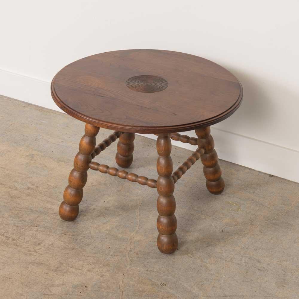 French Bobbin Wood Table by Charles Dudouyt For Sale 2