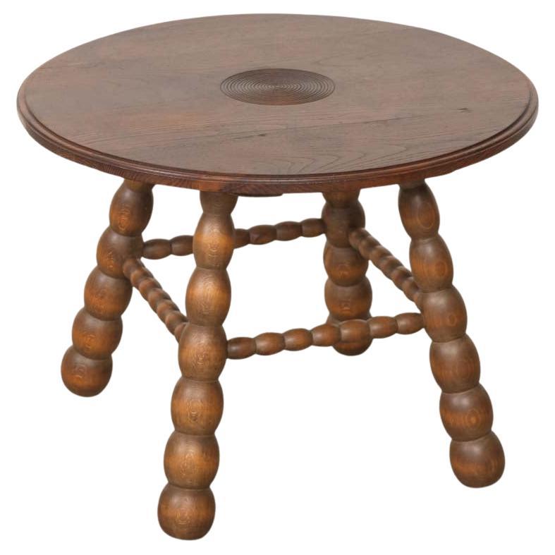 French Bobbin Wood Table by Charles Dudouyt For Sale