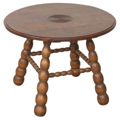 French Bobbin Wood Table by Charles Dudouyt