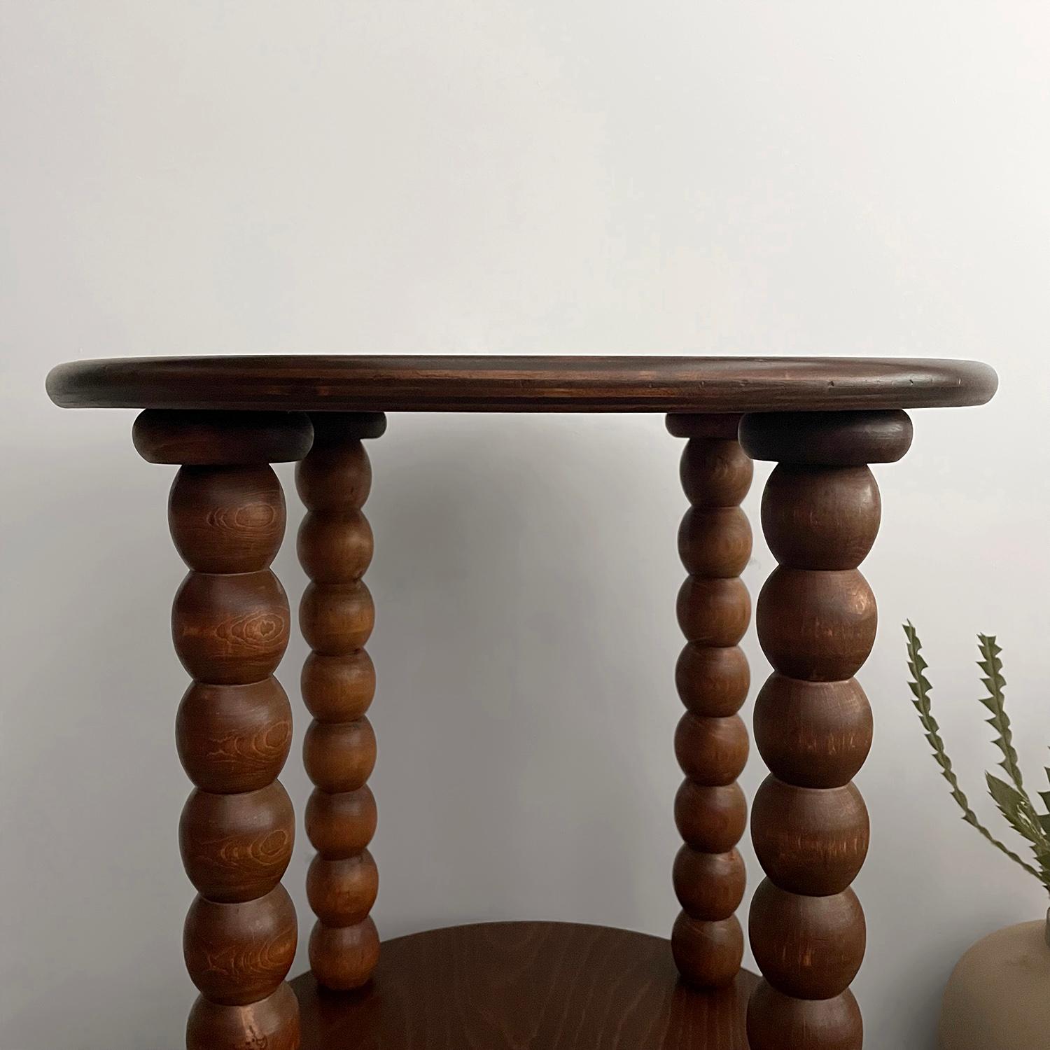 20th Century French Bobbin Wood Table in the style of Charles Dudouyt  For Sale