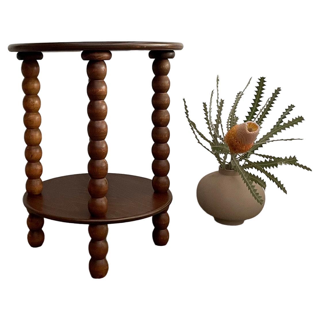 French Bobbin Wood Table in the style of Charles Dudouyt  For Sale