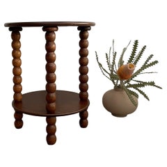 Vintage French Bobbin Wood Table in the style of Charles Dudouyt 