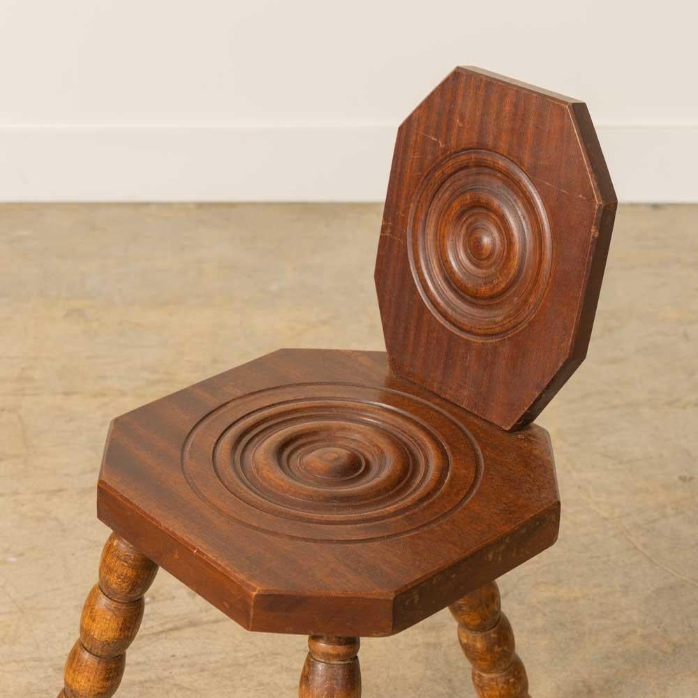 Chaise tripode en Bobbin Wood par Charles Dudouyt en vente 6