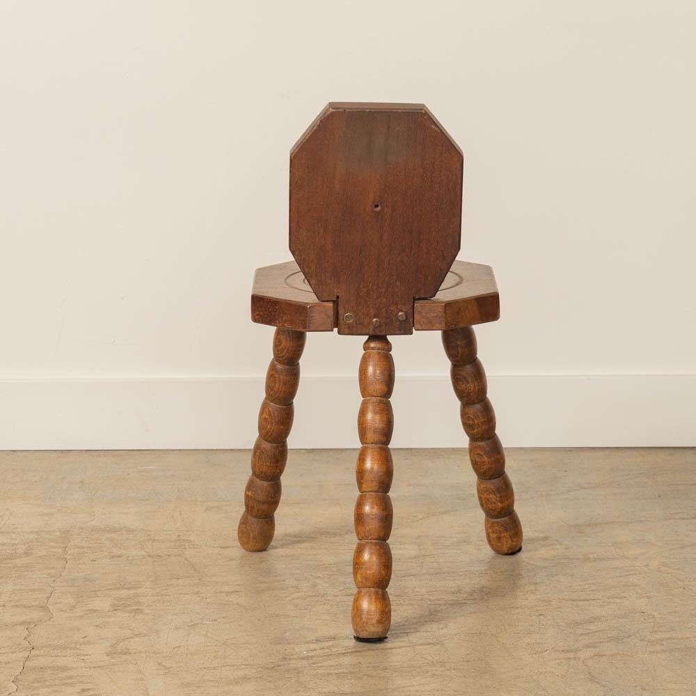 Chaise tripode en Bobbin Wood par Charles Dudouyt en vente 1