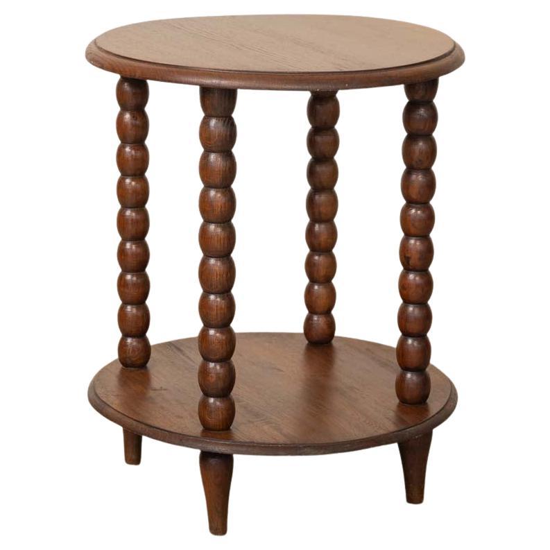 Französisch Bobbin Wood Zweistöckiger Beistelltisch