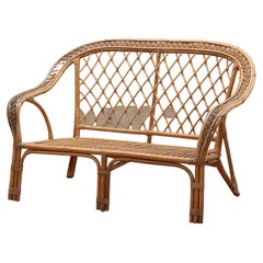 French Bohemian Sofa Made of Bamboo from the 1960s
