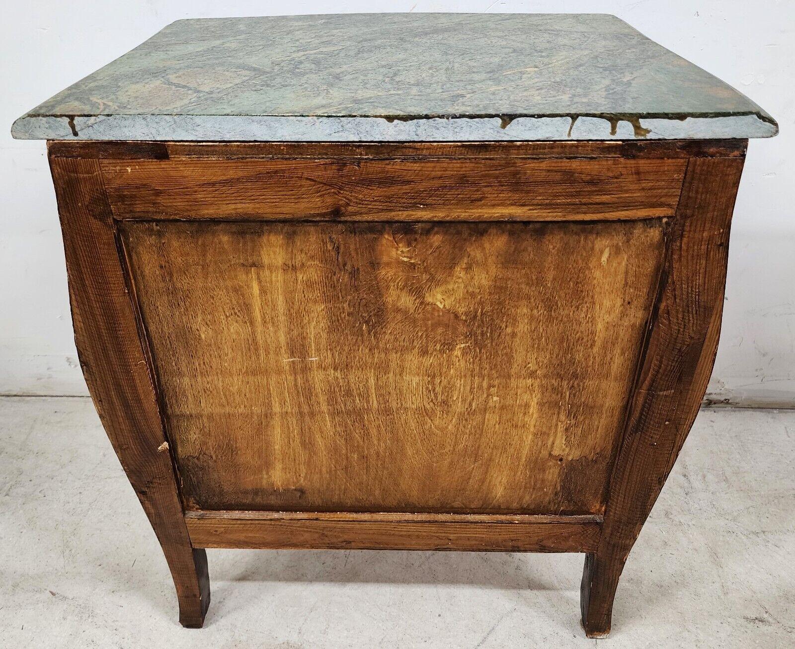 French Bombay Chest Nightstand Louis XV Marble Top Petite 5