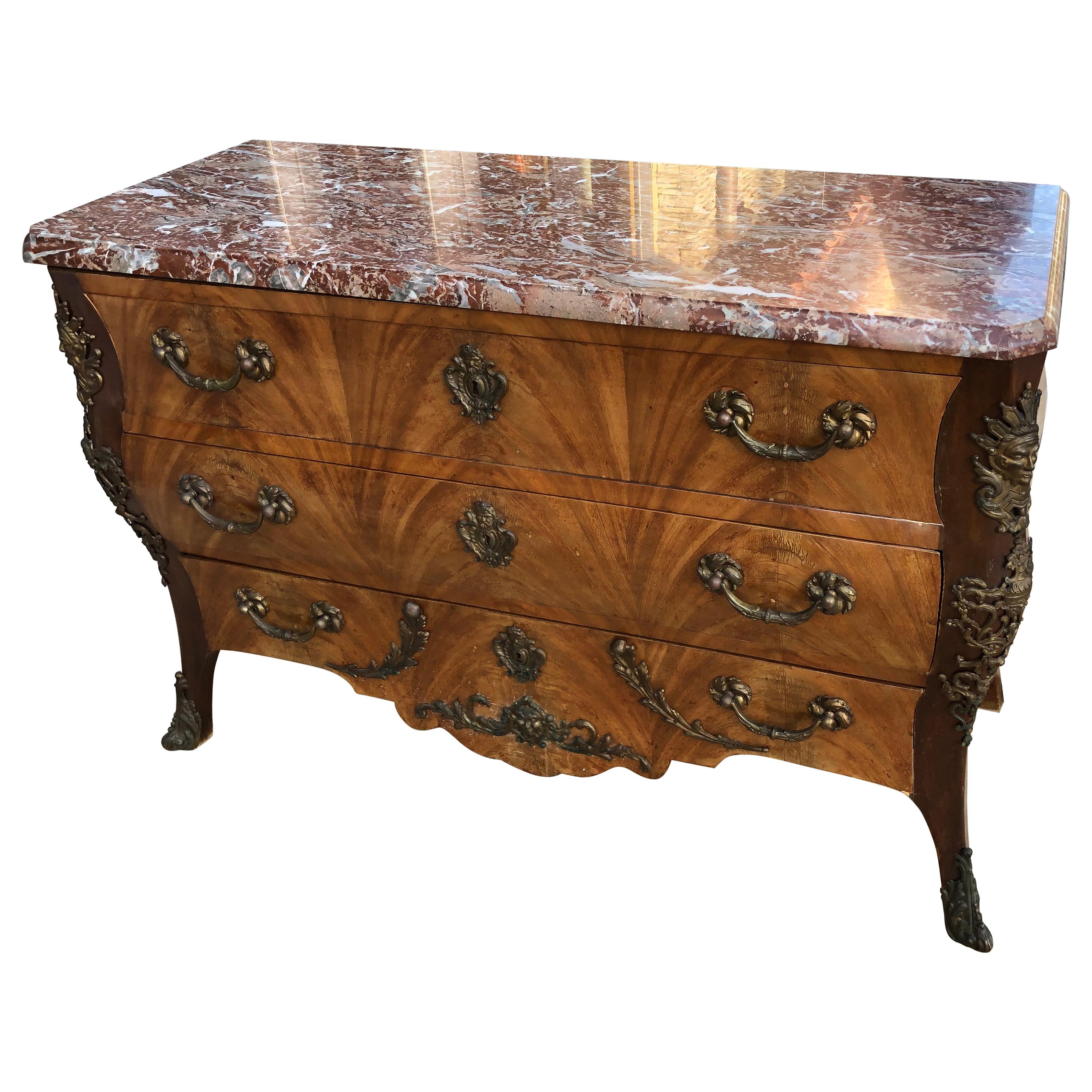 French Bombay Chest with Marble Top