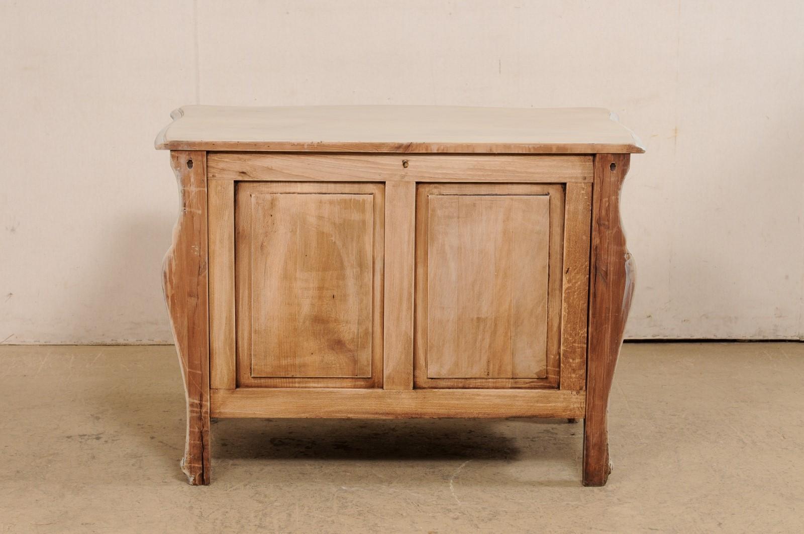 French Bombé Carved & Painted Wood Commode For Sale 5