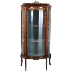 French Bombe Louis XV-Style Vitrine China Cabinet