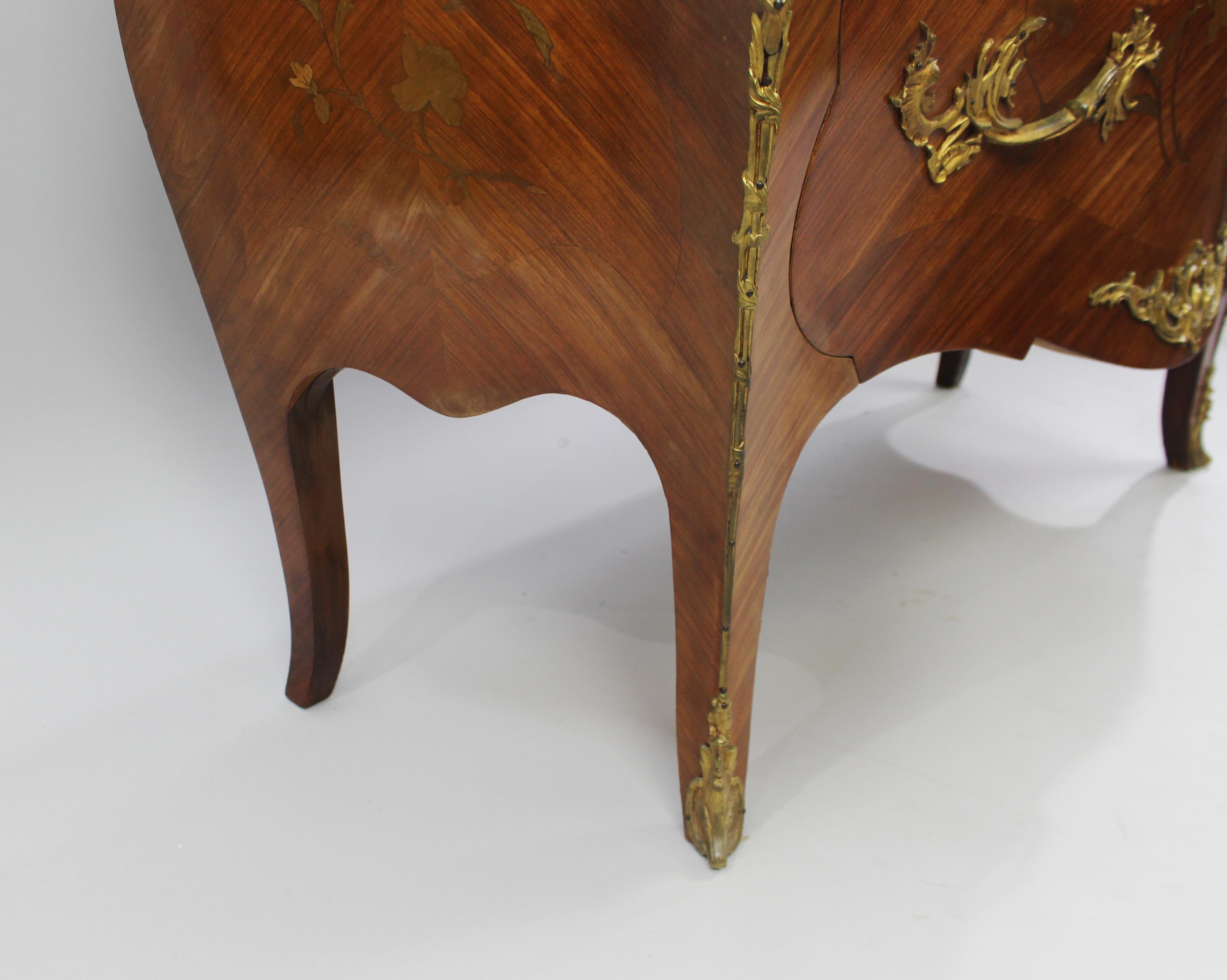French Bombé Marble Topped Kingwood Commode, circa 1910 For Sale 8