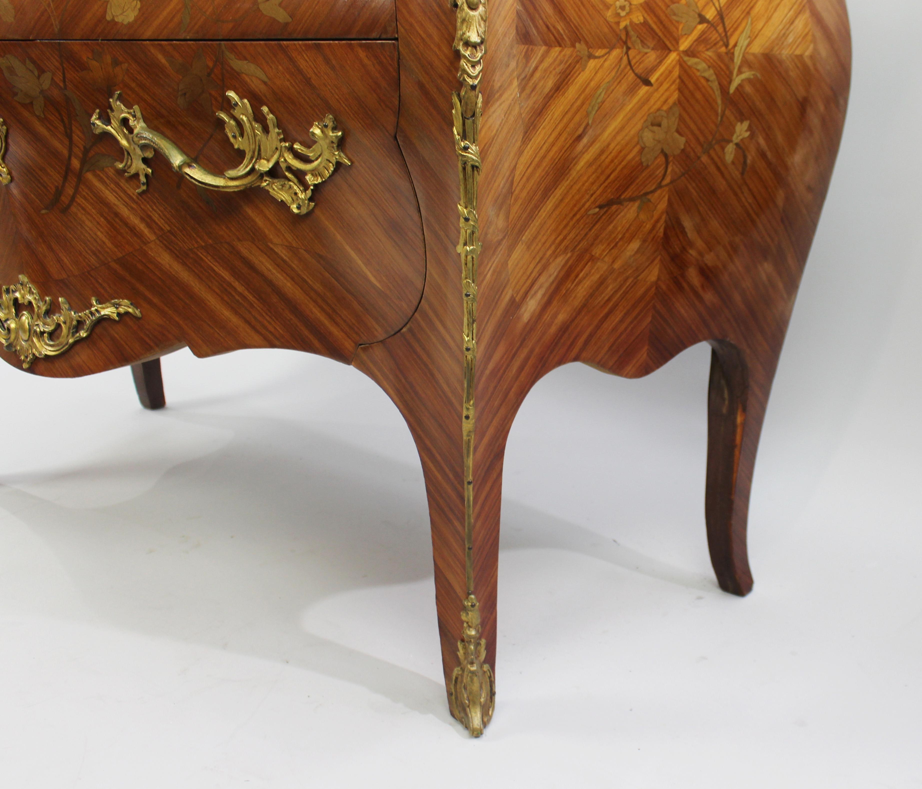 French Bombé Marble Topped Kingwood Commode, circa 1910 For Sale 11