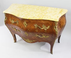 French Bombé Marble Topped Kingwood Commode, circa 1910
