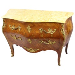 French Bombé Marble Topped Kingwood Commode, circa 1910