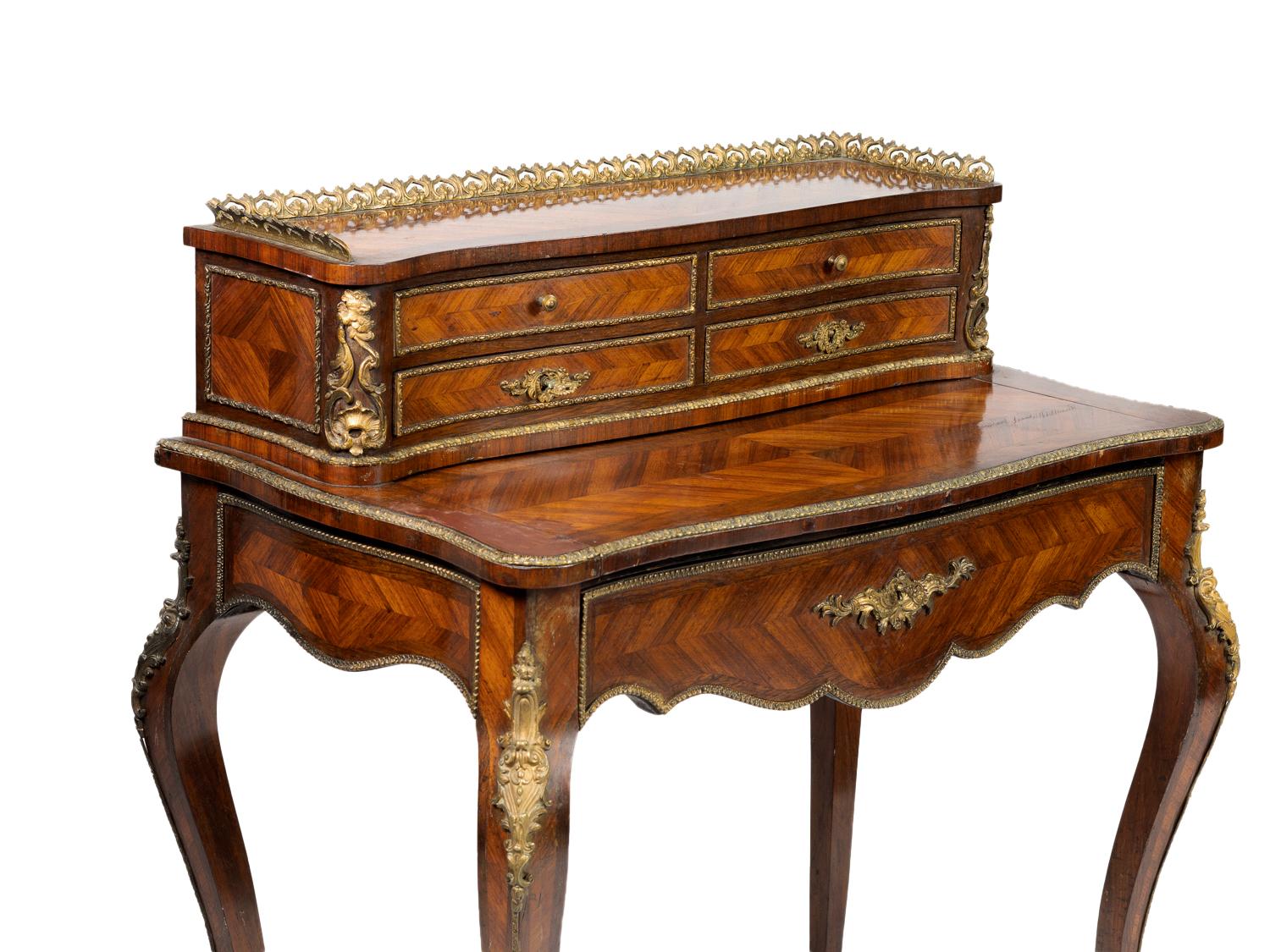 Gilt French Bonheur du Jour 19th Century, Louis XV For Sale
